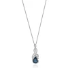 10 & 14 Karat White Gold Sapphire and Diamond Twist Necklace