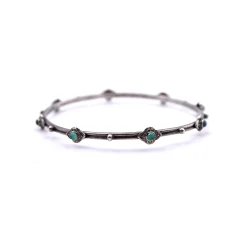 Armenta New World Sterling Silver and Malachite Bangle