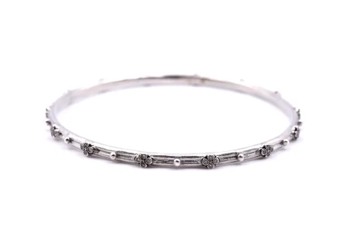 Armenta Sterling Silver Diamond Bangle Bracelet