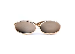 Birks 10 Karat Yellow Gold Oval Cufflinks