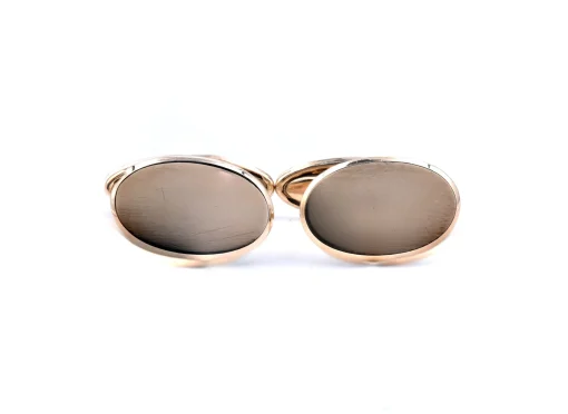 Birks 10 Karat Yellow Gold Oval Cufflinks