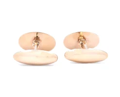 Birks 10 Karat Yellow Gold Oval Cufflinks