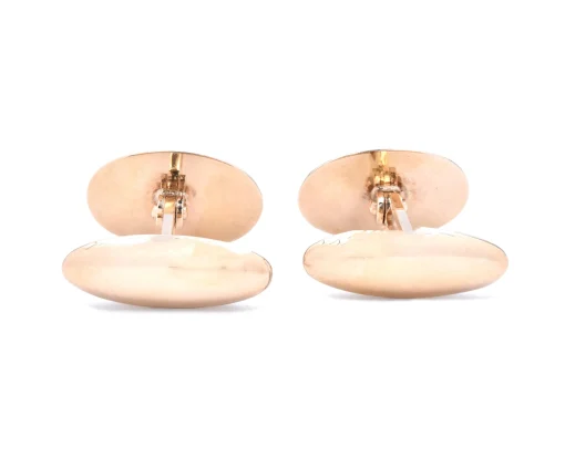 Birks 10 Karat Yellow Gold Oval Cufflinks
