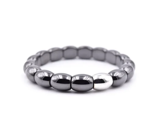 Black Ceramic and 18k White Gold Station Bracelet