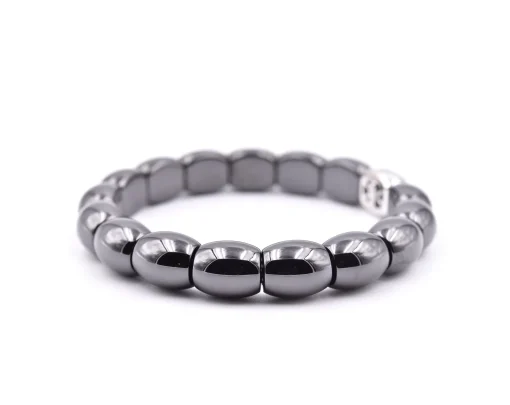 Black Ceramic and 18k White Gold Station Bracelet