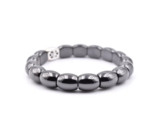 Black Ceramic and 18k White Gold Station Bracelet