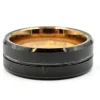 Black Tungsten Carbide Smooth Rose Mens Band Size 9