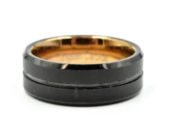 Black Tungsten Carbide Smooth Rose Mens Band Size 9