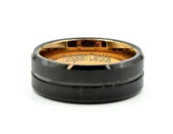 Black Tungsten Carbide Smooth Rose Mens Band Size 9