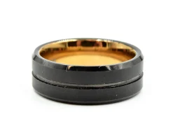 Black Tungsten Carbide Smooth Rose Mens Band Size 9