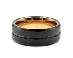 Black Tungsten Carbide Smooth Rose Mens Band Size 9