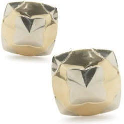 Bulgari 18 Karat Yellow & White Gold Pyramid Earrings