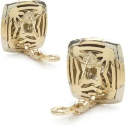 Bulgari 18 Karat Yellow & White Gold Pyramid Earrings