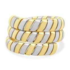 Bulgari 18 Karat Yellow Gold & Stainless Steel Tubogas Ring