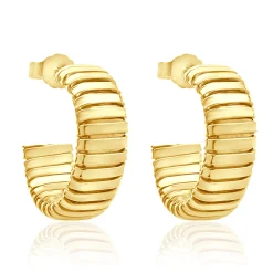 Bulgari 18 Karat Yellow Gold Tubagas Hoop Earrings