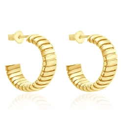 Bulgari 18 Karat Yellow Gold Tubagas Hoop Earrings