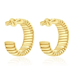 Bulgari 18 Karat Yellow Gold Tubagas Hoop Earrings