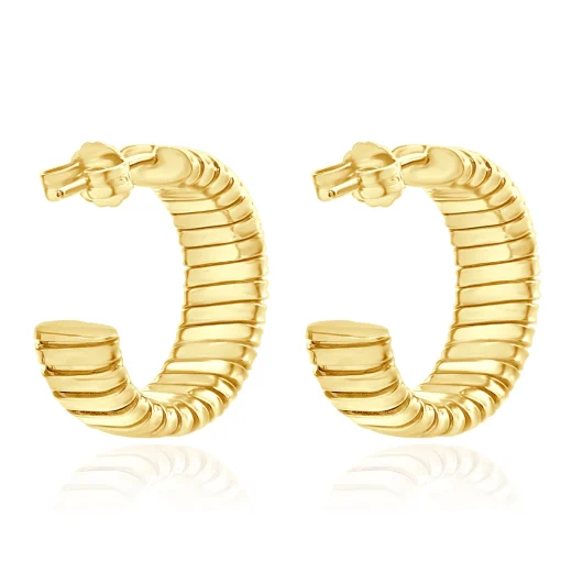 Bulgari 18 Karat Yellow Gold Tubagas Hoop Earrings