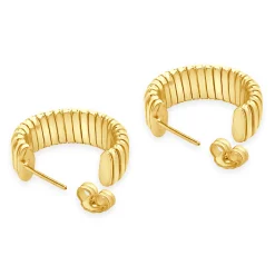 Bulgari 18 Karat Yellow Gold Tubagas Hoop Earrings