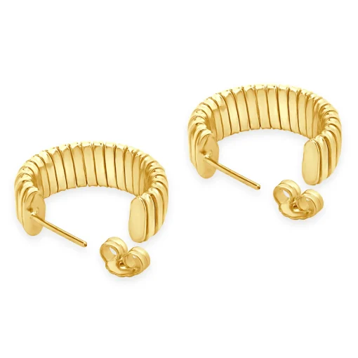 Bulgari 18 Karat Yellow Gold Tubagas Hoop Earrings