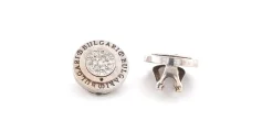 Bulgari 14k White Gold Pave Diamond Earrings