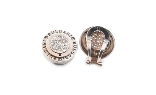 Bulgari 14k White Gold Pave Diamond Earrings