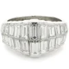 C. Gonshor Platinum Graduated Baguette Diamond Dome Ring