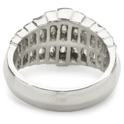 C. Gonshor Platinum Graduated Baguette Diamond Dome Ring