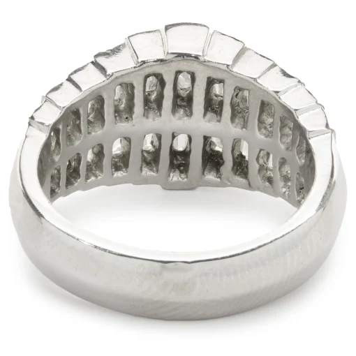 C. Gonshor Platinum Graduated Baguette Diamond Dome Ring