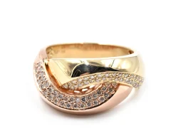 0.70 Carat Diamond 14k Rose Gold Crossover Ring