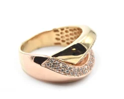 0.70 Carat Diamond 14k Rose Gold Crossover Ring
