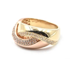 0.70 Carat Diamond 14k Rose Gold Crossover Ring