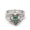 1.01 Carat Enhanced Green Diamond 18k White Gold Simon G Engagement Set