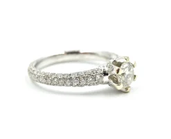 0.75 Carat Round Brilliant Cut Diamond 14k White Gold Engagement Ring