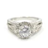0.83 Carats Diamond & Cubic Zirconia Gregg Ruth 18k White Gold Semi-Mount Ring