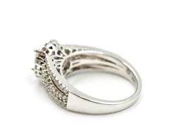 0.83 Carats Diamond & Cubic Zirconia Gregg Ruth 18k White Gold Semi-Mount Ring