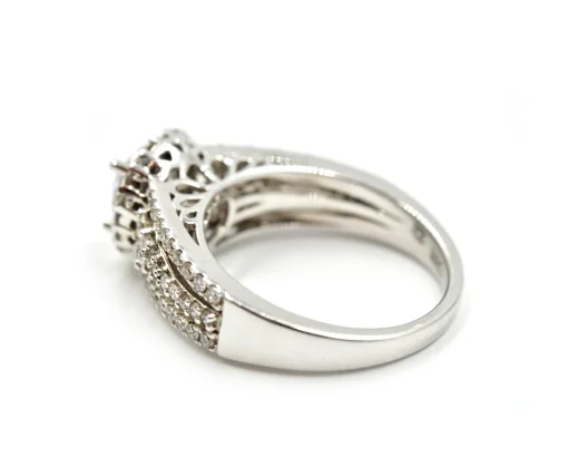 0.83 Carats Diamond & Cubic Zirconia Gregg Ruth 18k White Gold Semi-Mount Ring