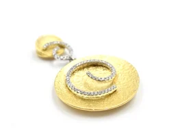0.22 Carats Diamond 18k White & Yellow Gold Pendant