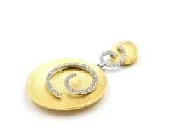 0.22 Carats Diamond 18k White & Yellow Gold Pendant