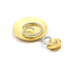 0.22 Carats Diamond 18k White & Yellow Gold Pendant