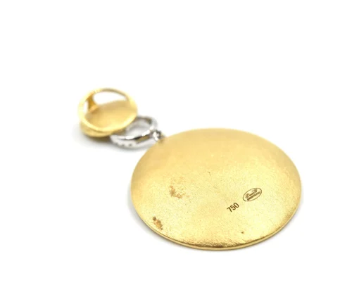 0.22 Carats Diamond 18k White & Yellow Gold Pendant