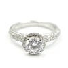 0.92 Carats Diamond with Cubic Zirconia Platinum Semi-Mount Engagement Ring