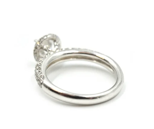 0.92 Carats Diamond with Cubic Zirconia Platinum Semi-Mount Engagement Ring