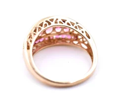 1.70 Carats Pink Tourmaline 14k Yellow Gold Band Ring