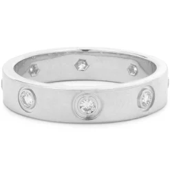 Cartier 18 Karat White Gold 8 Diamond Love Ring