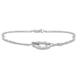 Cartier 18 Karat White Gold Diamond Love Circle Necklace