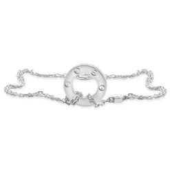 Cartier 18 Karat White Gold Diamond Love Circle Necklace