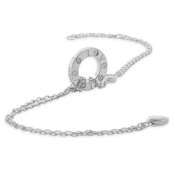Cartier 18 Karat White Gold Diamond Love Circle Necklace