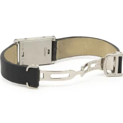 Cartier 18 Karat White Gold Tank Basculante Diamond and Black Onyx Flip Top