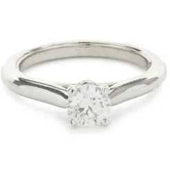 Cartier Platinum Round Brilliant Cut Diamond Engagement Ring